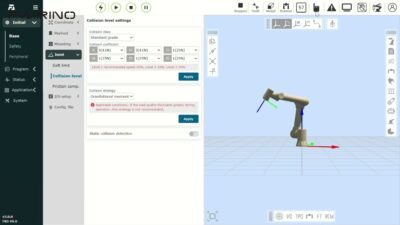 Настройка уровня столкновения робота FR