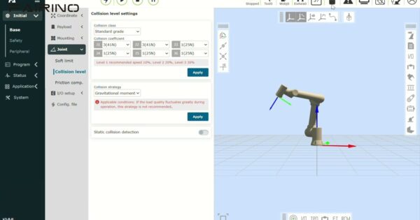 Настройка уровня столкновения робота FR